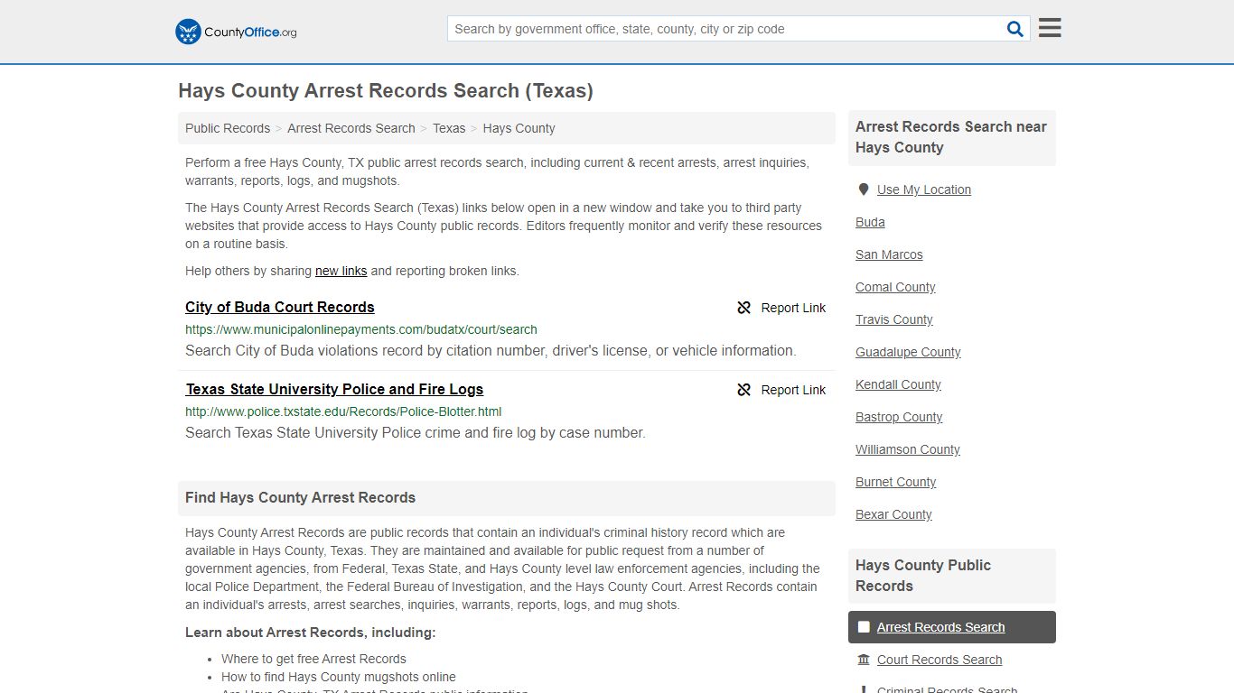Arrest Records Search - Hays County, TX (Arrests & Mugshots)