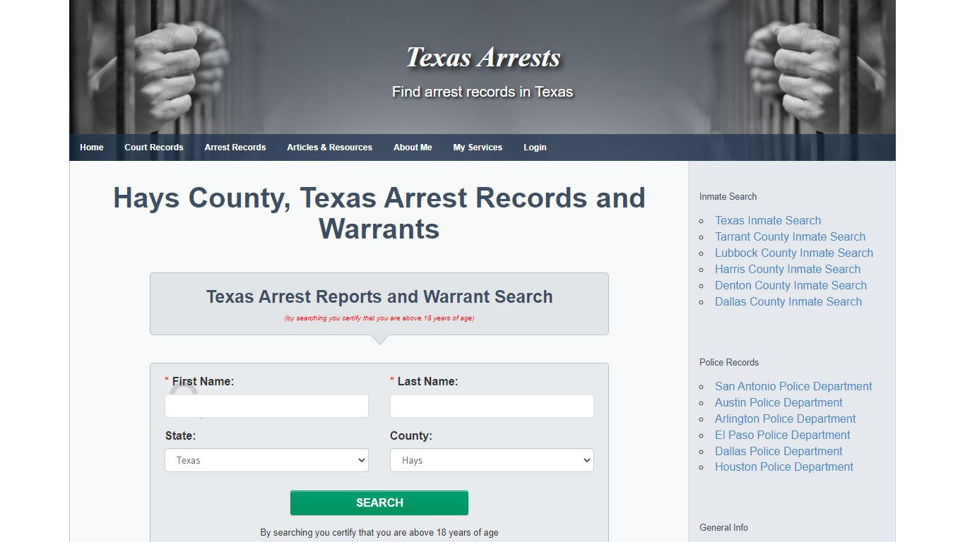 Texas Arrest Records and Warrant Search