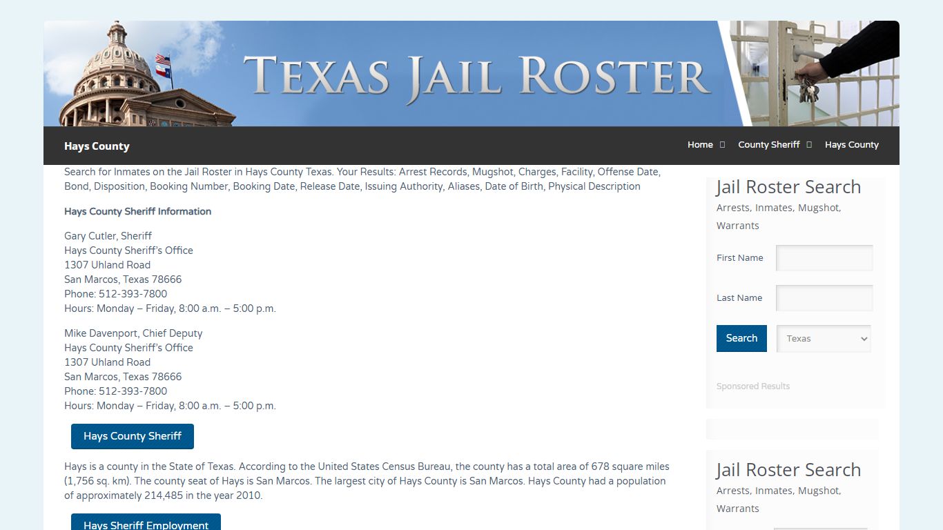 Hays County | Jail Roster Search